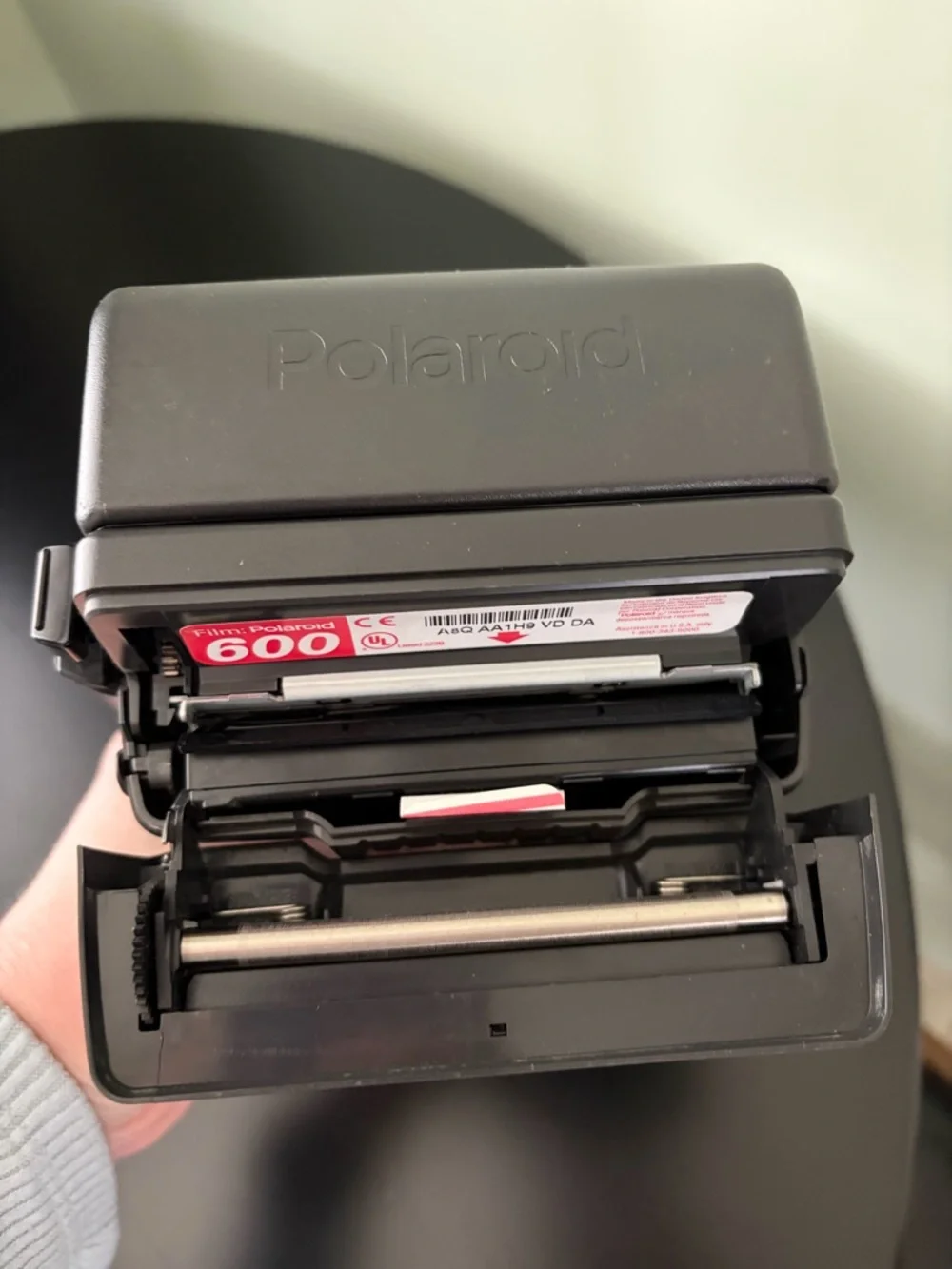 Vintage Polaroid One Step 600 Instant Film Camera Black with Strap - Used